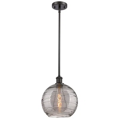 Innovations Lighting Ballston Athens 10"w Oiled Bronze Stemmed Mini Pendant W/ Smoke Swirl