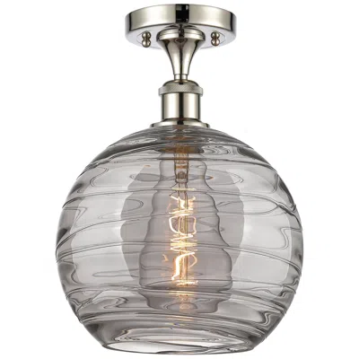 Innovations Lighting Ballston Athens 10"w Polished Nickel Semi-flush Mount W/ Smoke Swirl S