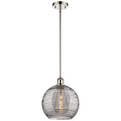 Innovations Lighting Ballston Athens 10"w Polished Nickel Stem Mini Pendant W/ Smoke Swirl