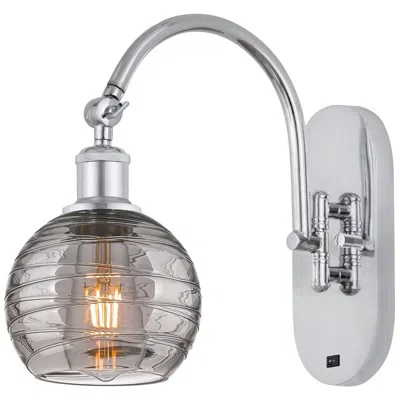Innovations Lighting Ballston Athens 11.63"h Chrome Adjustable Sconce W/ Smoke Swirl Shade