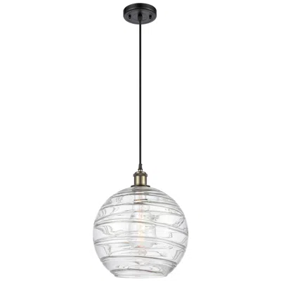 Innovations Lighting Ballston Athens 12" Black Antique Brass Corded Mini Pendant W/ Deco Sh