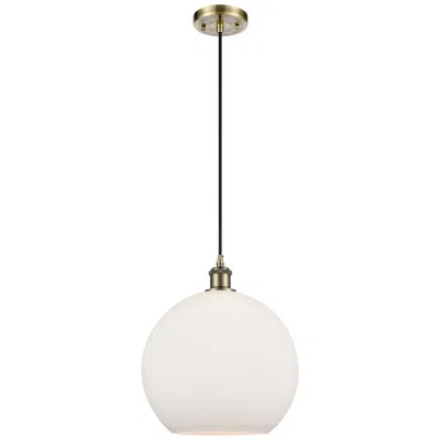 Innovations Lighting Ballston Athens 12" Led Mini Pendant - Antique Brass - Matte White Sha