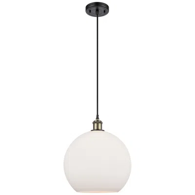 Innovations Lighting Ballston Athens 12" Led Mini Pendant - Black Antique Brass - Matte Whi