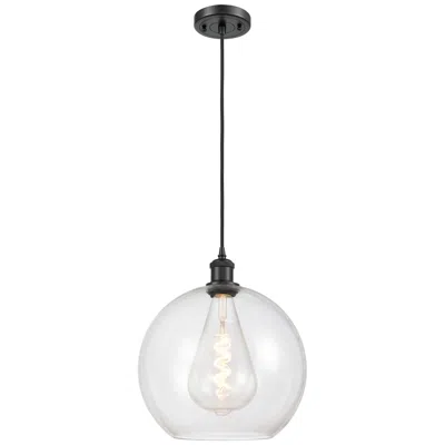 Innovations Lighting Ballston Athens 12" Led Mini Pendant - Matte Black - Clear Shade