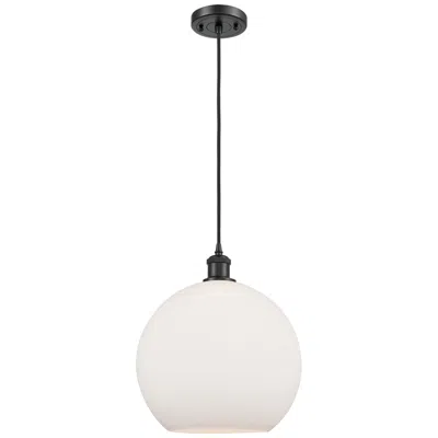 Innovations Lighting Ballston Athens 12" Led Mini Pendant - Matte Black - Matte White Shade