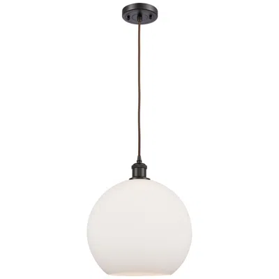 Innovations Lighting Ballston Athens 12" Led Mini Pendant - Oil Rubbed Bronze - Matte White