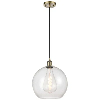 Innovations Lighting Ballston Athens 12" Mini Pendant - Antique Brass - Seedy Shade