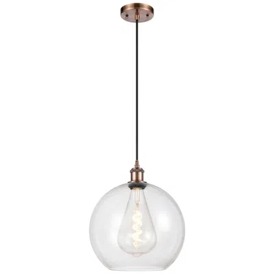 Innovations Lighting Ballston Athens 12" Mini Pendant - Antique Copper - Clear Shade