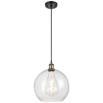 Innovations Lighting Ballston Athens 12" Mini Pendant - Black Antique Brass - Seedy Shade