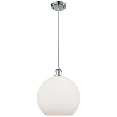 Innovations Lighting Ballston Athens 12" Mini Pendant - Polished Chrome - Matte White Shade