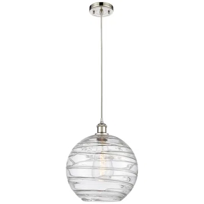Innovations Lighting Ballston Athens 12" Polished Nickel Corded Mini Pendant W/ Deco Swirl