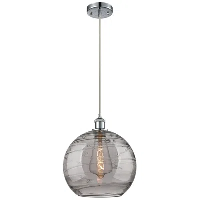 Innovations Lighting Ballston Athens 12"w Chrome Corded Mini Pendant W/ Smoke Swirl Shade