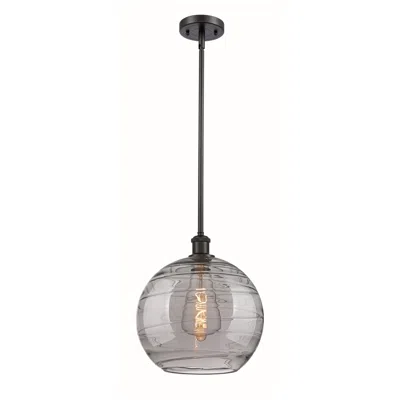 Innovations Lighting Ballston Athens 12"w Oiled Bronze Stemmed Mini Pendant W/ Smoke Swirl