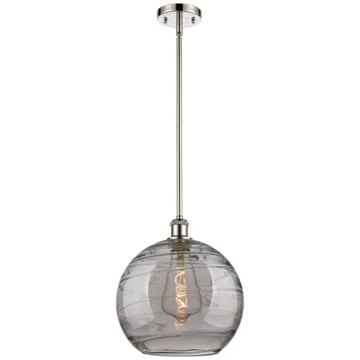 Innovations Lighting Ballston Athens 12"w Polished Nickel Stem Mini Pendant W/ Smoke Swirl