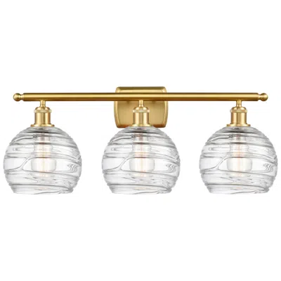 Innovations Lighting Ballston Athens 26" 3-light Satin Gold Bath Light W/ Clear Deco Swirl