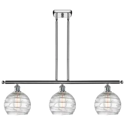 Innovations Lighting Ballston Athens 36" 3-light Chrome Island Light W/ Deco Swirl Shade