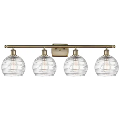 Innovations Lighting Ballston Athens 36" 4-light Antique Brass Bath Light W/ Deco Swirl Sha