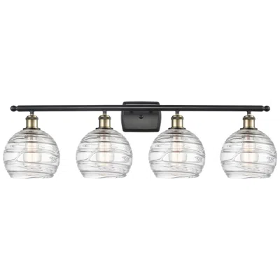 Innovations Lighting Ballston Athens 36" 4-light Black Antique Brass Bath Light W/ Deco Sha