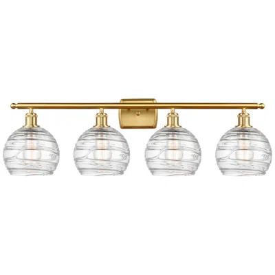 Innovations Lighting Ballston Athens 36" 4-light Satin Gold Bath Light W/ Clear Deco Swirl