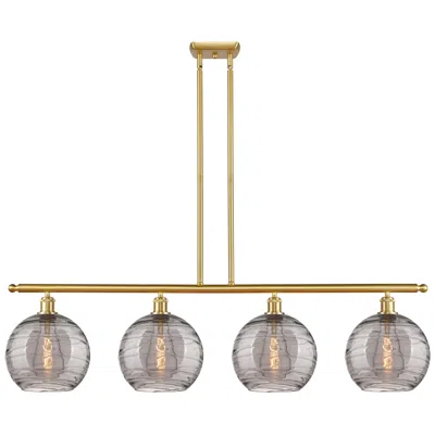 Innovations Lighting Ballston Athens 48.25"w 4-light Gold Stem Island Light W/ Smoke Swirl