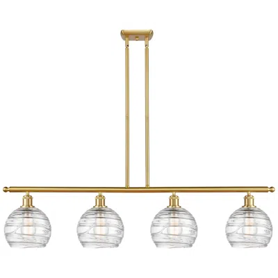 Innovations Lighting Ballston Athens 48"w 4 Light Gold Island Light W/ Deco Swirl Shade