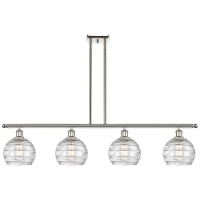 Innovations Lighting Ballston Athens 48"w 4 Light Polished Nickel Island Light Deco Swirl S