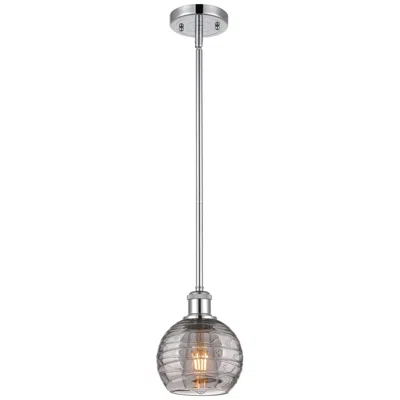 Innovations Lighting Ballston Athens 5.88"w Chrome Stemmed Mini Pendant W/ Smoke Swirl Shad