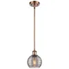 Innovations Lighting Ballston Athens 5.88"w Copper Stemmed Mini Pendant W/ Smoke Swirl Shad In Gold