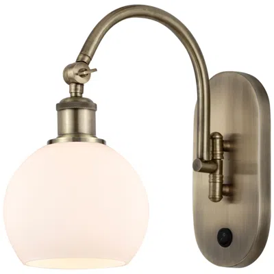 Innovations Lighting Ballston Athens 6" Incandescent Sconce - Brass Finish - Matte White Sh
