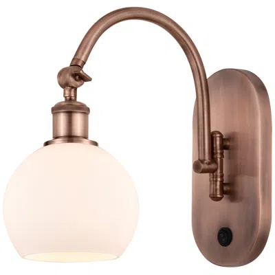 Innovations Lighting Ballston Athens 6" Incandescent Sconce - Copper Finish - Matte White S