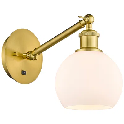 Innovations Lighting Ballston Athens 6" Incandescent Sconce - Gold Finish - Matte White Sha