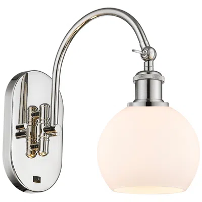Innovations Lighting Ballston Athens 6" Incandescent Sconce - Nickel Finish - Matte White S