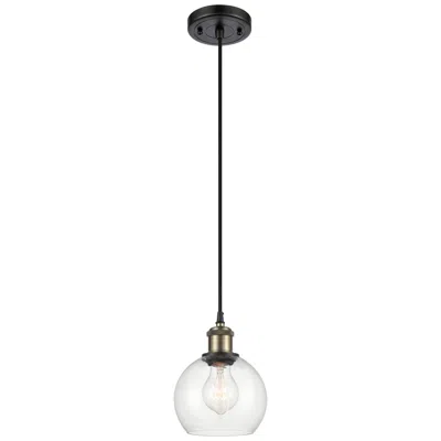 Innovations Lighting Ballston Athens 6" Led Mini Pendant - Black Antique Brass - Clear Shad