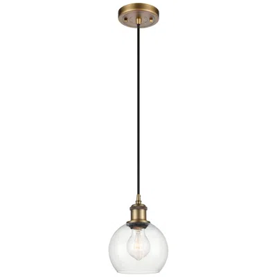 Innovations Lighting Ballston Athens 6" Led Mini Pendant - Brushed Brass - Clear Shade