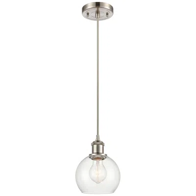 Innovations Lighting Ballston Athens 6" Led Mini Pendant - Brushed Satin Nickel - Clear Sha
