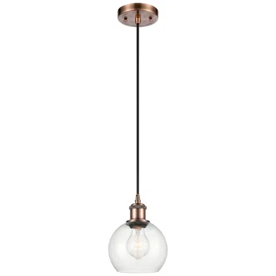 Innovations Lighting Ballston Athens 6" Mini Pendant - Antique Copper - Clear Shade