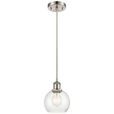 Innovations Lighting Ballston Athens 6" Mini Pendant - Brushed Satin Nickel - Seedy Shade