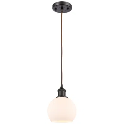 Innovations Lighting Ballston Athens 6" Mini Pendant - Oil Rubbed Bronze - Matte White Shad