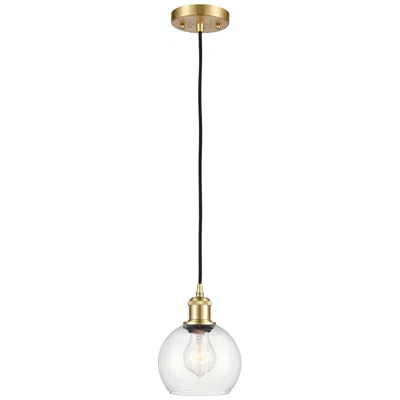 Innovations Lighting Ballston Athens 6" Mini Pendant - Satin Gold - Clear Shade