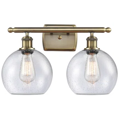 Innovations Lighting Ballston Athens 8" 2 Light 18" Bath Light - Antique Brass - Seedy