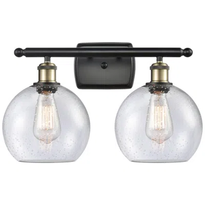 Innovations Lighting Ballston Athens 8" 2 Light 18" Led Bath Light - Black Brass - See