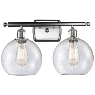 Innovations Lighting Ballston Athens 8" 2 Light 18" Led Bath Light - Satin Nickel - Se