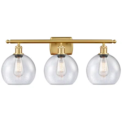Innovations Lighting Ballston Athens 8" 3 Light 26" Bath Light - Satin Gold - Seedy Sh