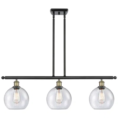 Innovations Lighting Ballston Athens 8" 3 Light 36" Island Light - Black Antique Brass