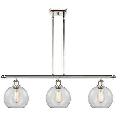 Innovations Lighting Ballston Athens 8" 3 Light 36" Island Light - Polished Nickel  -