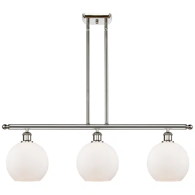 Innovations Lighting Ballston Athens 8" 3 Light 36" Island Light - Polished Nickel  -