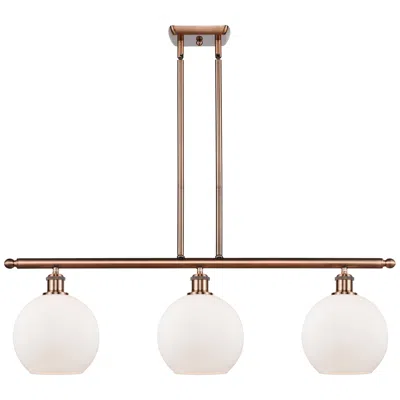 Innovations Lighting Ballston Athens 8" 3 Light 36" Led Island Light - Copper  - White