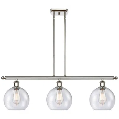 Innovations Lighting Ballston Athens 8" 3 Light 36" Led Island Light - Polished Nickel
