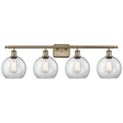 Innovations Lighting Ballston Athens 8" 4 Light 36" Bath Light - Antique Brass - Clear