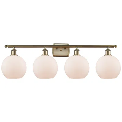 Innovations Lighting Ballston Athens 8" 4 Light 36" Led Bath Light - Antique Brass - W